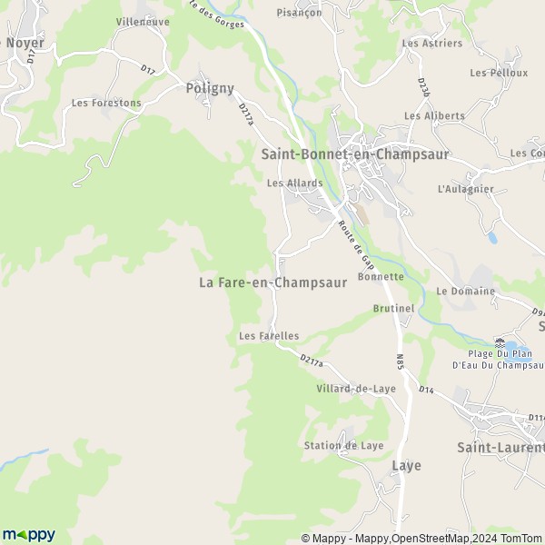 La carte pour la ville de La Fare-en-Champsaur 05500