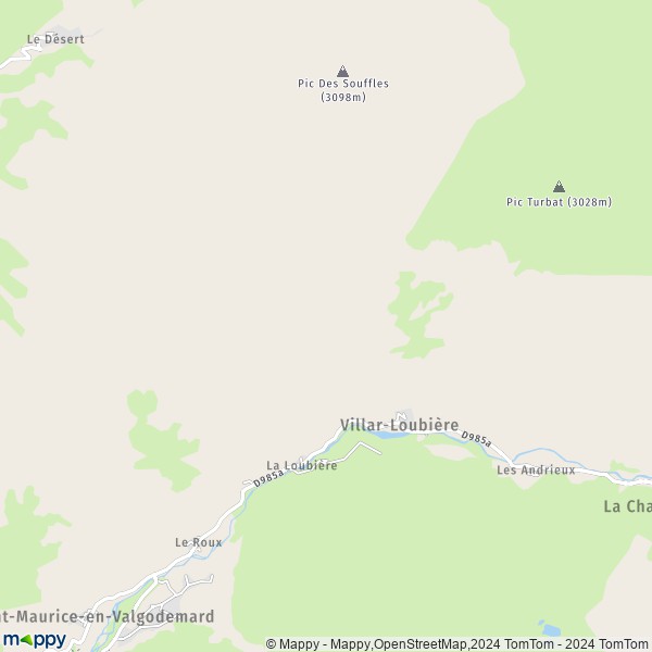 La carte pour la ville de Villar-Loubière 05800