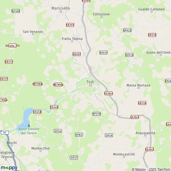 La carte pour la ville de Todi 06059