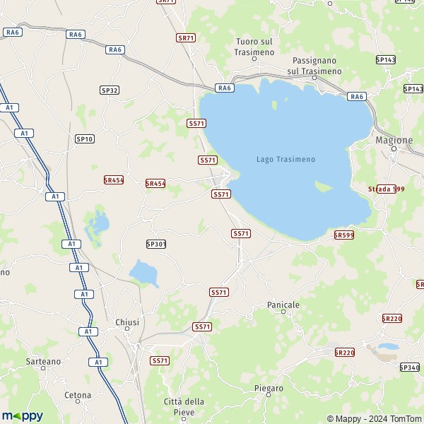 La carte pour la ville de Castiglione del Lago 06061