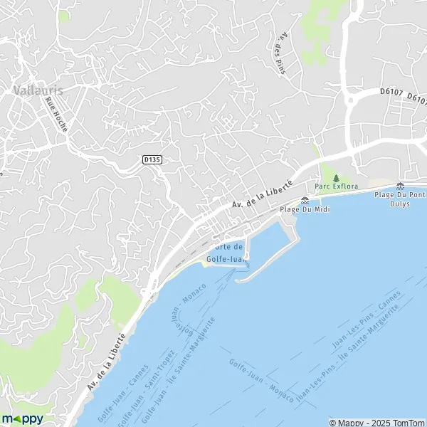 Plan JuanlesPins carte de JuanlesPins (06160) et infos pratiques