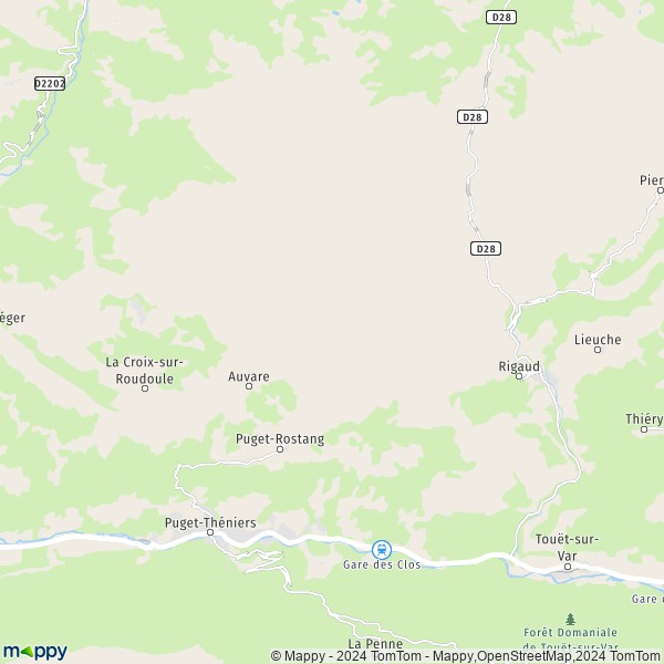 La carte pour la ville de Puget-Rostang 06260