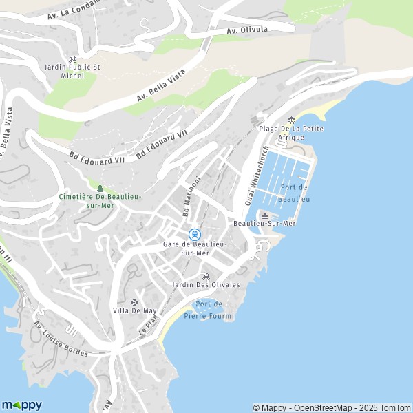 La carte pour la ville de Beaulieu-sur-Mer 06310