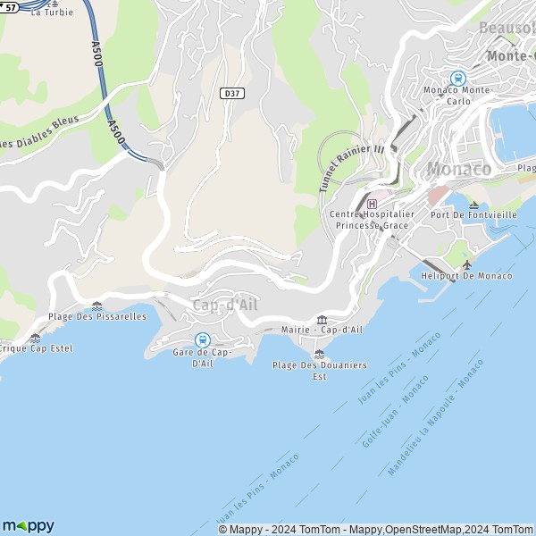 La carte pour la ville de Cap-d'Ail 06320