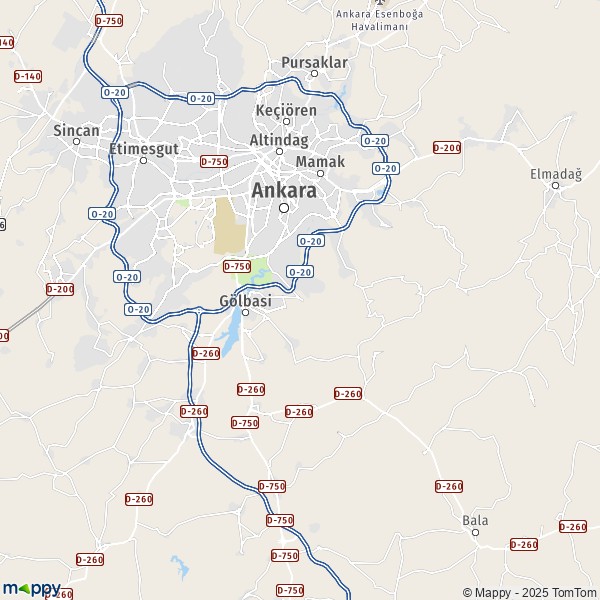 La carte pour la ville de Çankaya 06420-06830
