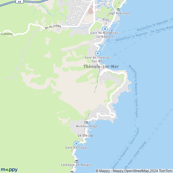 La carte pour la ville de La Californie, 06590 Théoule-sur-Mer