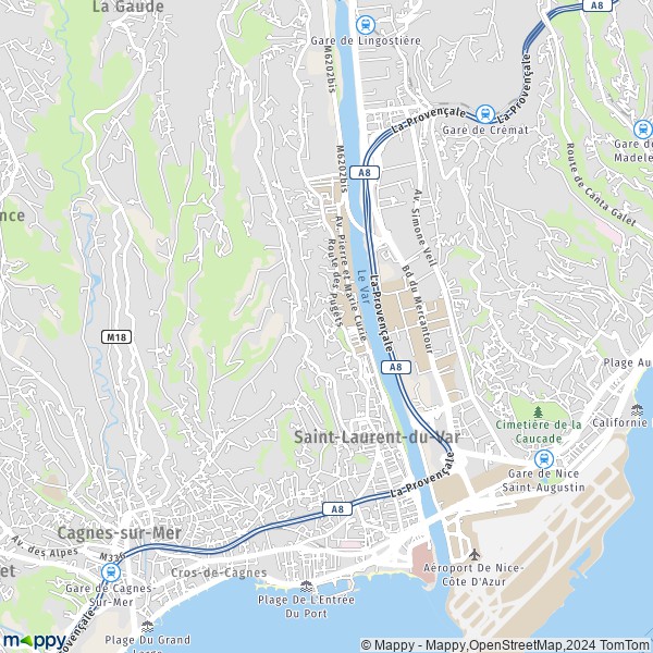 La carte pour la ville de Saint-Laurent-du-Var 06700