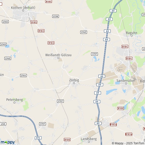 La carte pour la ville de 06780 Zörbig