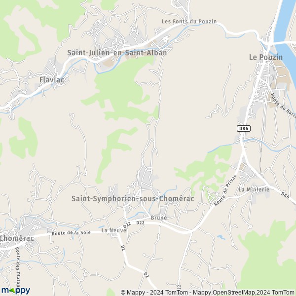 La carte pour la ville de Saint-Symphorien-sous-Chomérac 07210