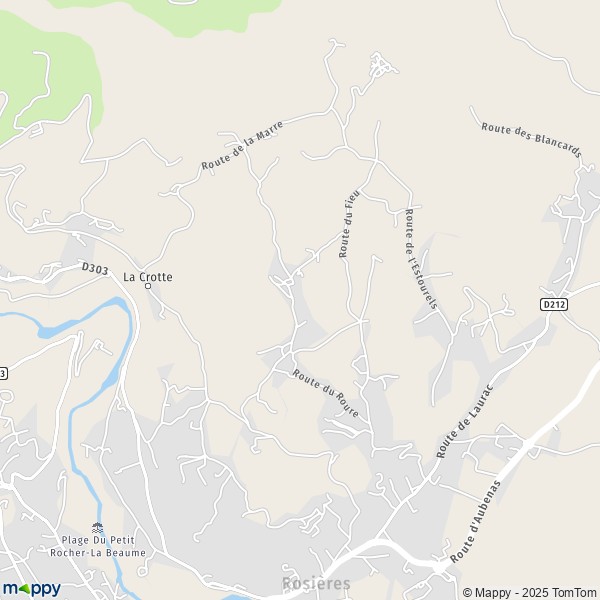 Carte La Vernade, 07260 Rosières