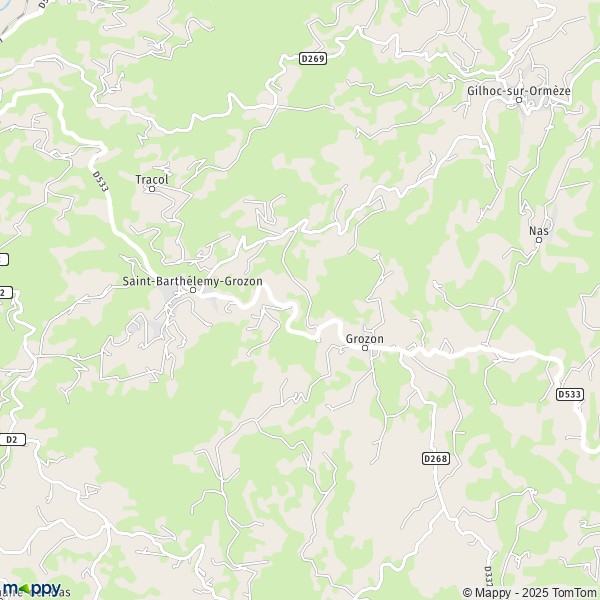 La carte pour la ville de Saint-Barthélemy-Grozon 07270