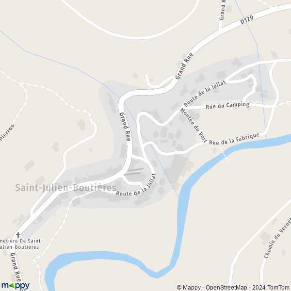 La carte pour la ville de Saint-Julien-Boutières, 07310 Saint-Julien-d'Intres