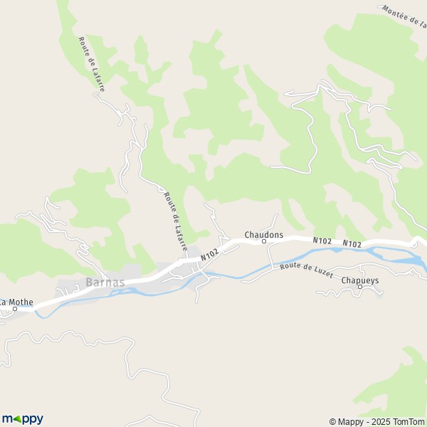 Carte Les Champeaux, 07330 Thueyts