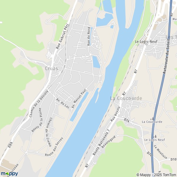 Carte La Plaine, 07350 Cruas