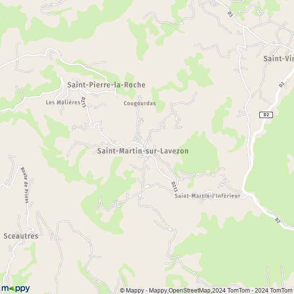 La carte pour la ville de Saint-Martin-sur-Lavezon 07400