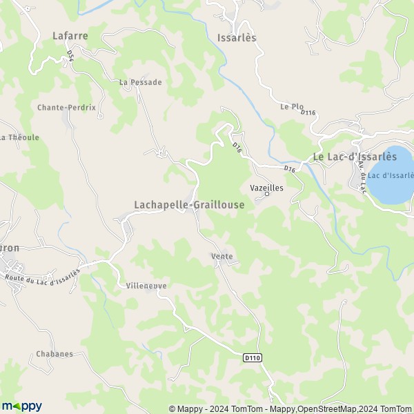 La carte pour la ville de Lachapelle-Graillouse 07470