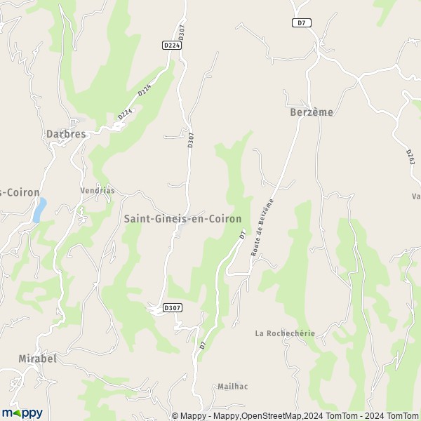 La carte pour la ville de Saint-Gineis-en-Coiron 07580