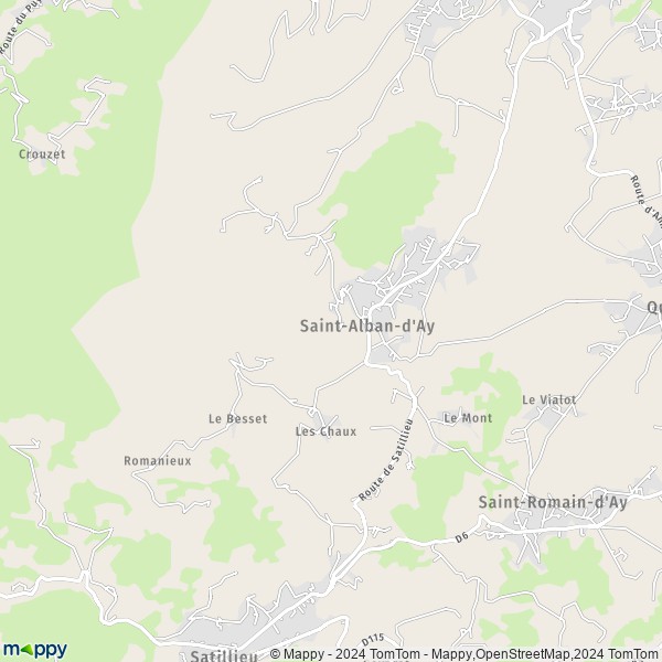 La carte pour la ville de Saint-Alban-d'Ay 07790