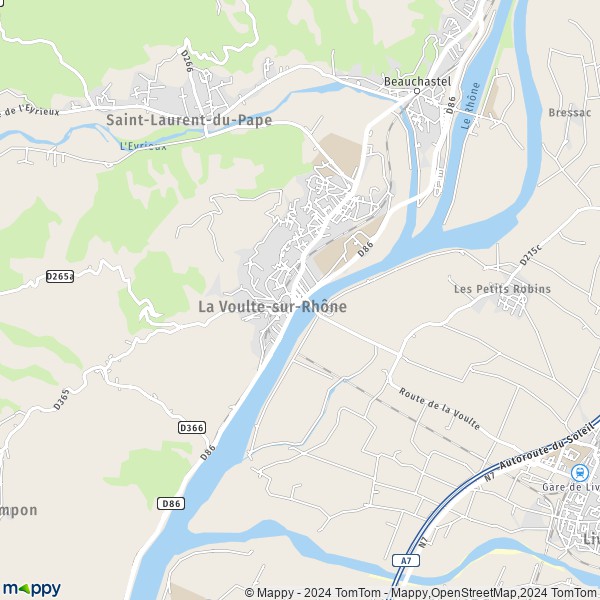 La carte pour la ville de La Voulte-sur-Rhône 07800