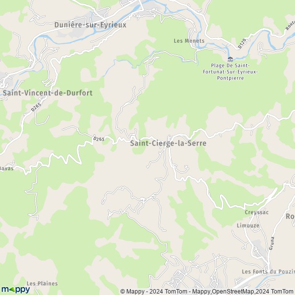 La carte pour la ville de Saint-Cierge-la-Serre 07800