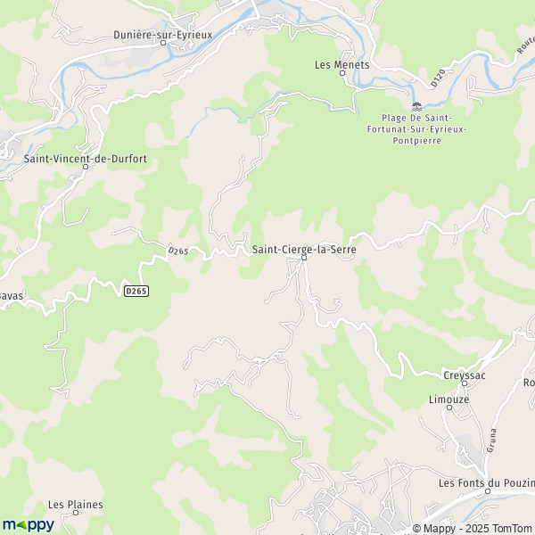 La carte pour la ville de Saint-Cierge-la-Serre 07800