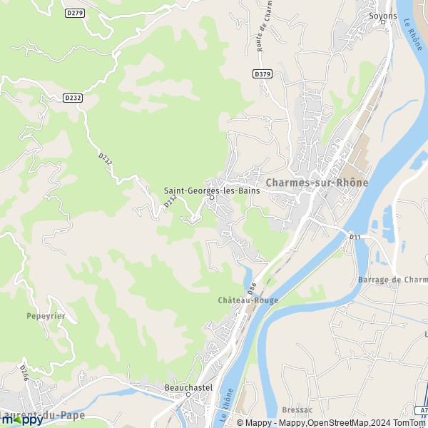 La carte pour la ville de Saint-Georges-les-Bains 07800