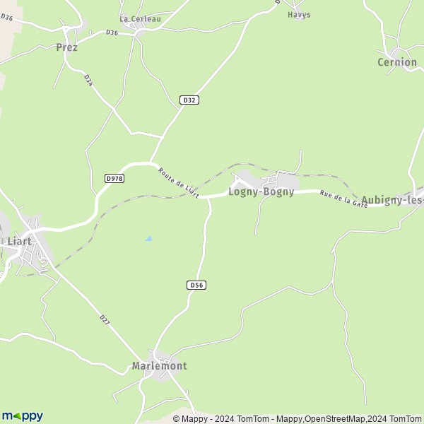 La carte pour la ville de Logny-Bogny 08150