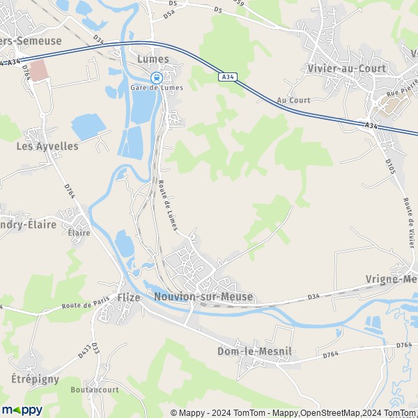La carte pour la ville de Nouvion-sur-Meuse 08160