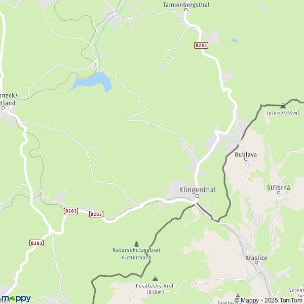 La carte pour la ville de 08248-08267 Klingenthal