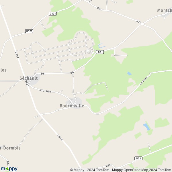 La carte pour la ville de Bouconville 08250