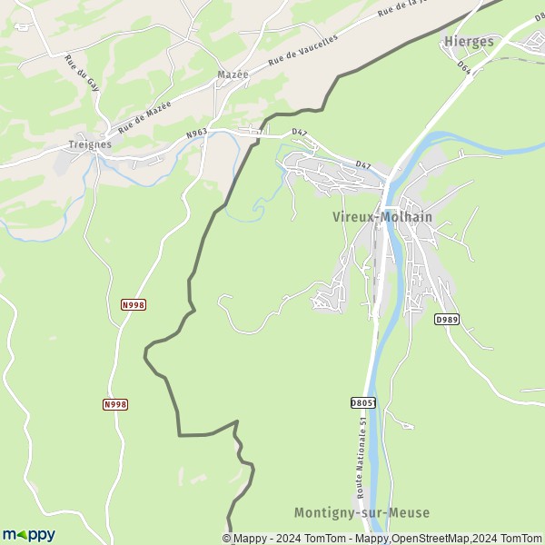 La carte pour la ville de Vireux-Molhain 08320