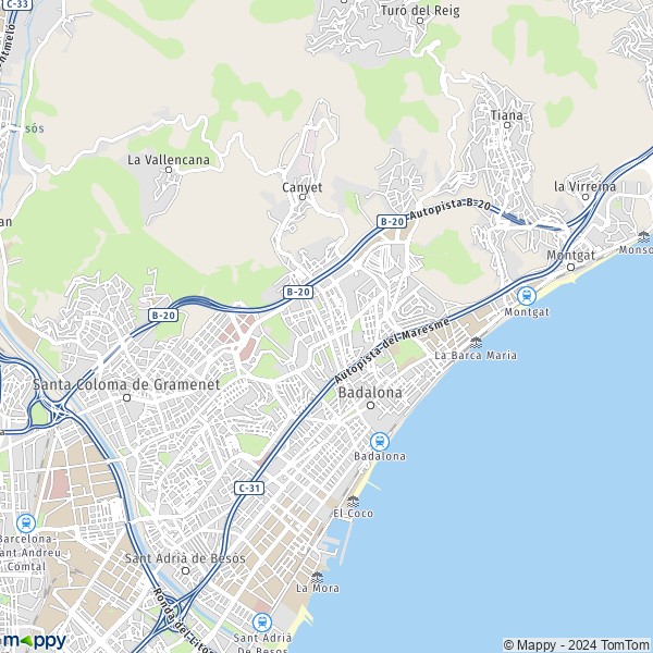 La carte pour la ville de 08390-08930 Badalona