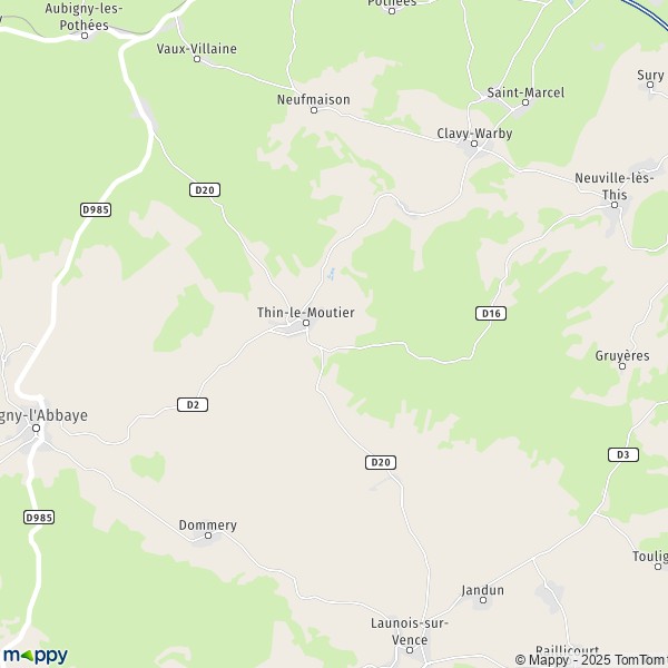 La carte pour la ville de Thin-le-Moutier 08460