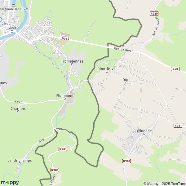 La carte pour la ville de Fromelennes 08600