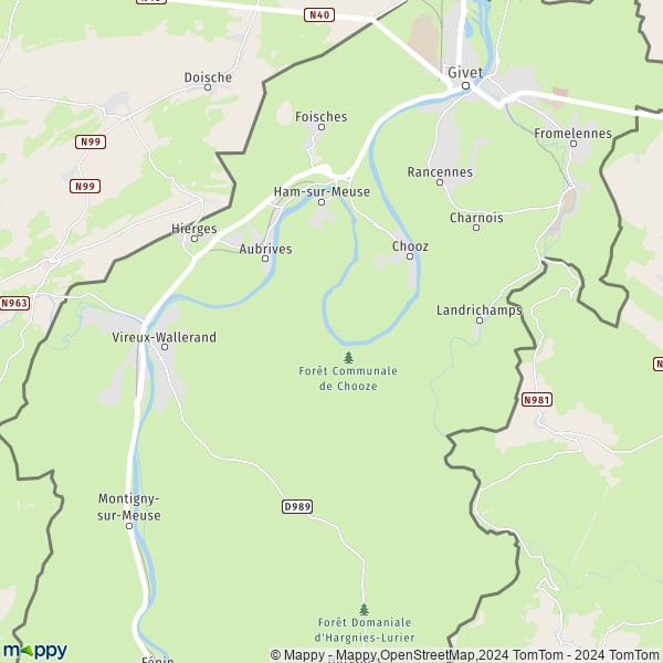La carte pour la ville de Ham-sur-Meuse 08600