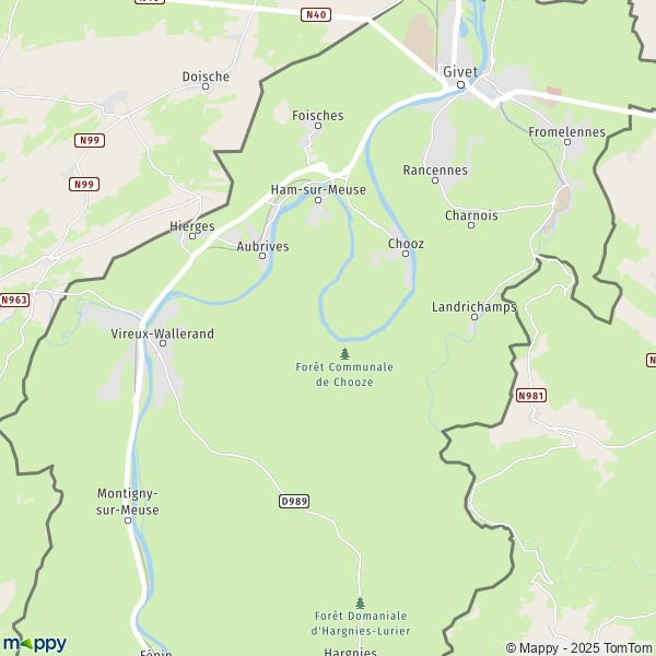 La carte pour la ville de Ham-sur-Meuse 08600