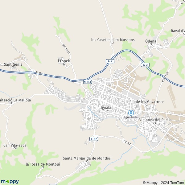 La carte pour la ville de 08700-08712 Igualada