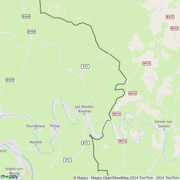 La carte pour la ville de Les Hautes-Rivières 08800