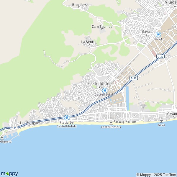 La carte pour la ville de 08850-08860 Castelldefels