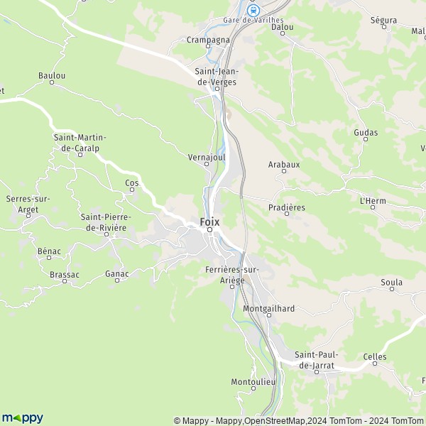 La carte pour la ville de Foix 09000