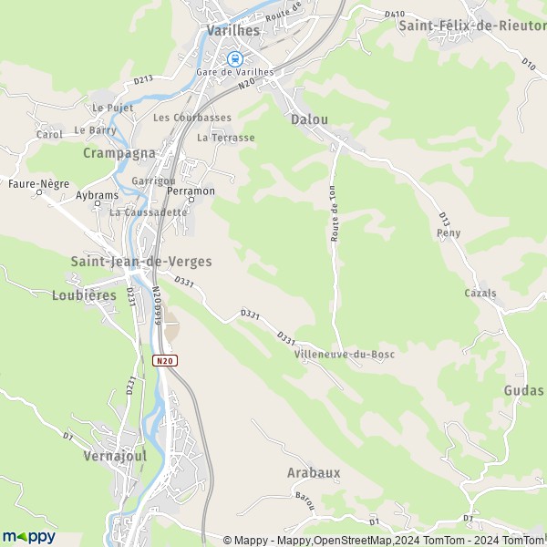 La carte pour la ville de Saint-Jean-de-Verges 09000