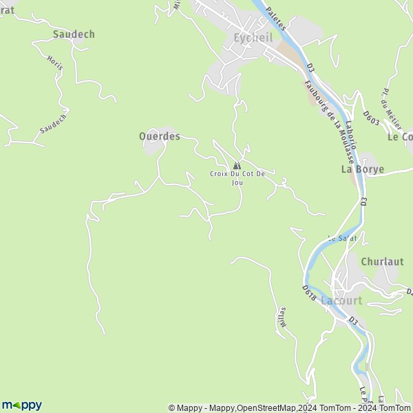 La carte pour la ville de Eycheil 09200