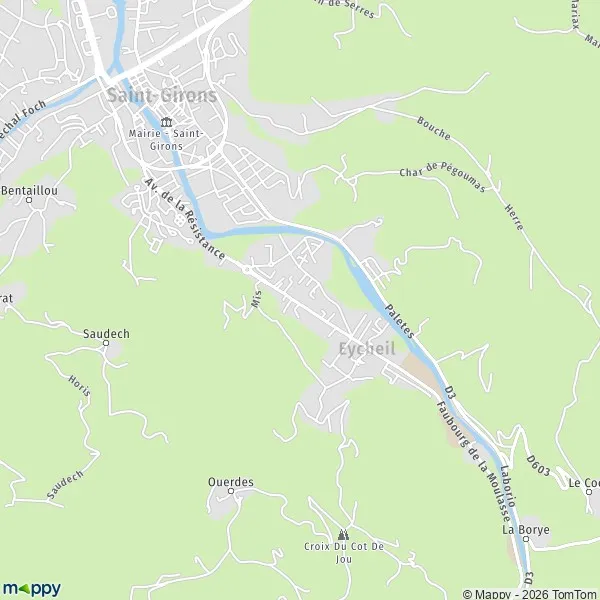 Plan La Plaine d'Eycheil carte de La Plaine d'Eycheil (09200) et