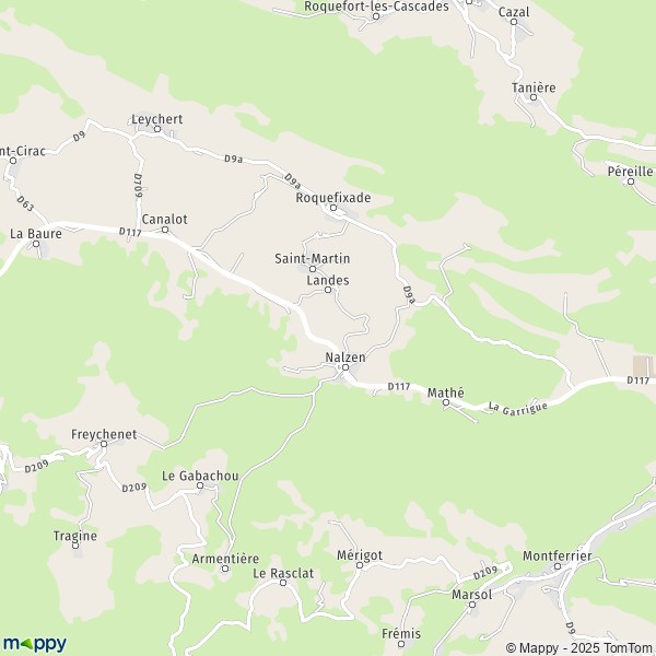 La carte pour la ville de Nalzen 09300