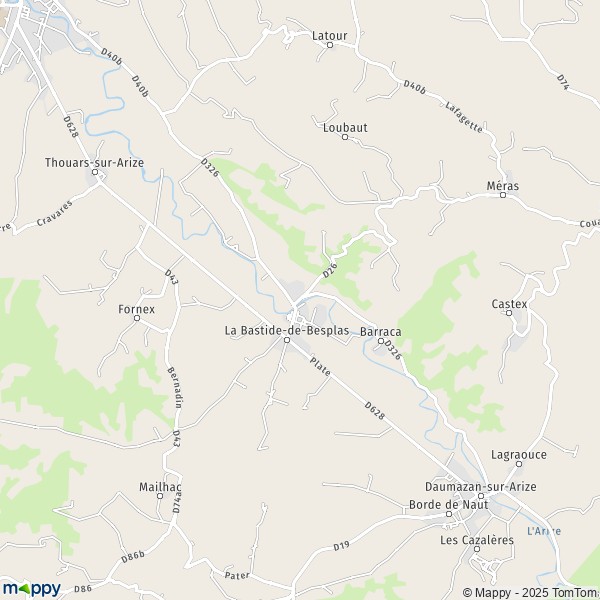 La carte pour la ville de La Bastide-de-Besplas 09350