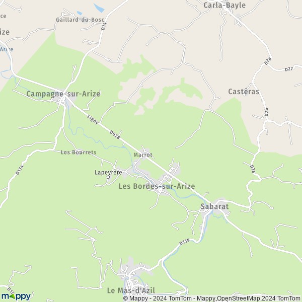 La carte pour la ville de Les Bordes-sur-Arize 09350