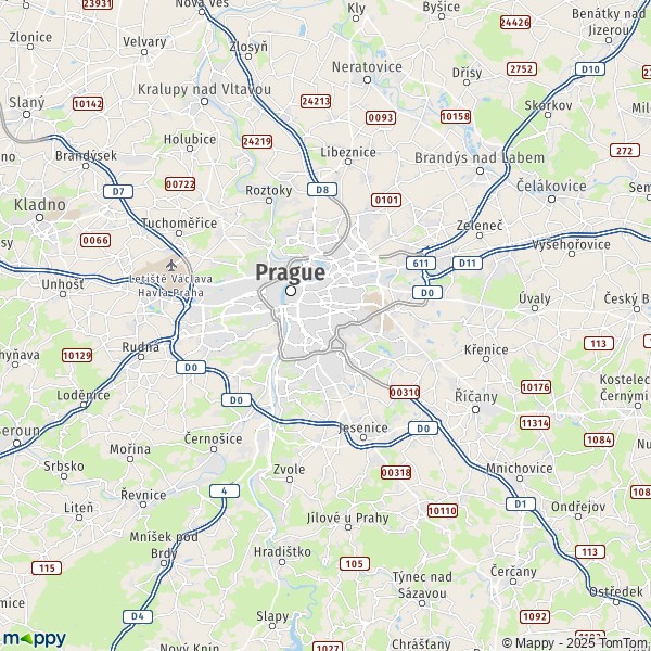 La carte pour la ville de Prague 100 00-252 28