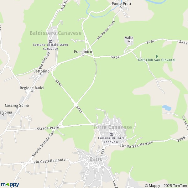 La carte pour la ville de Torre Canavese 10010