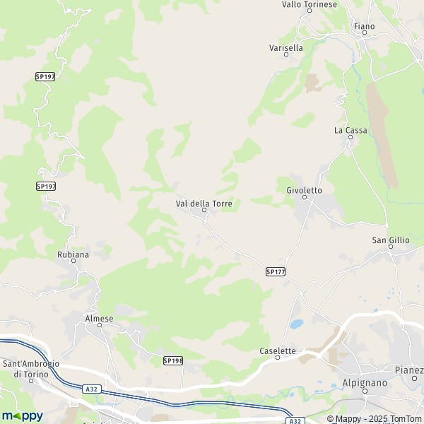 La carte pour la ville de Val della Torre 10040