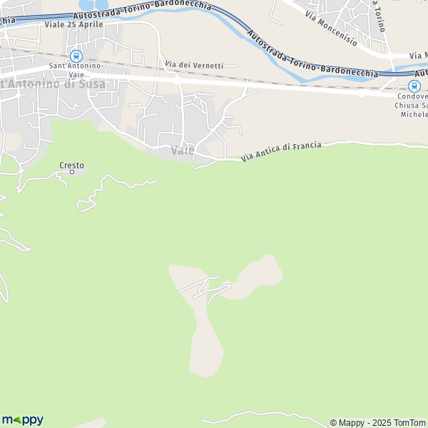 La carte pour la ville de Vaie 10050